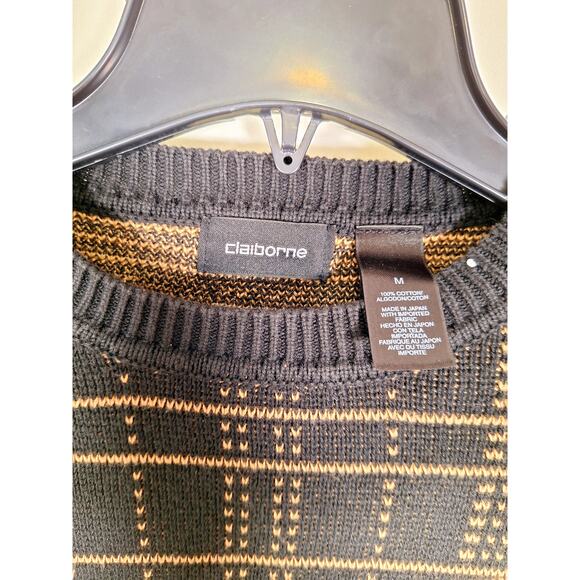 Claiborne Men's Vintage Gold and Black Sweater Size Medium - Picture 5 of 5